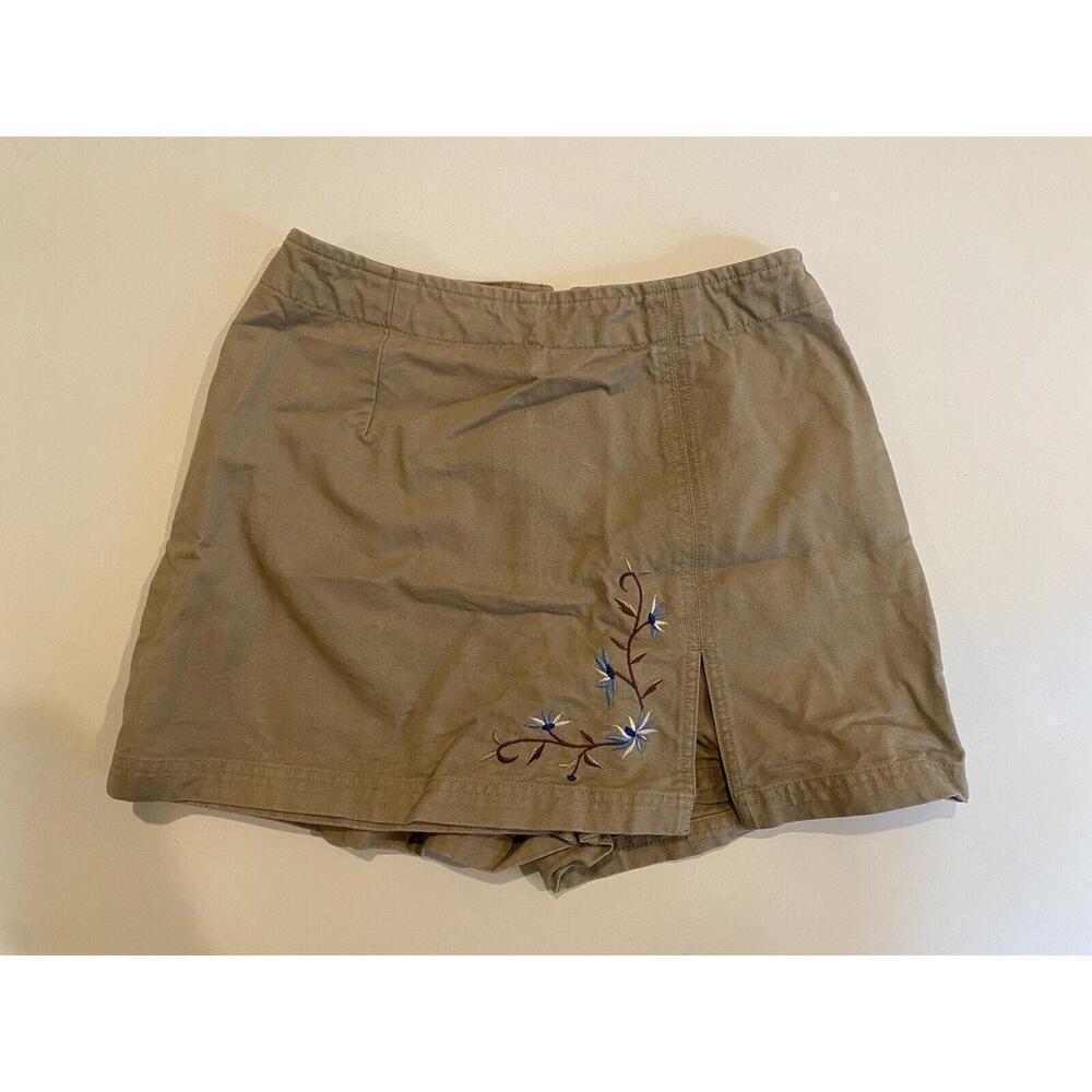 Route 66 - Tan Women's Denim Embroidered Skort - Size 9/10